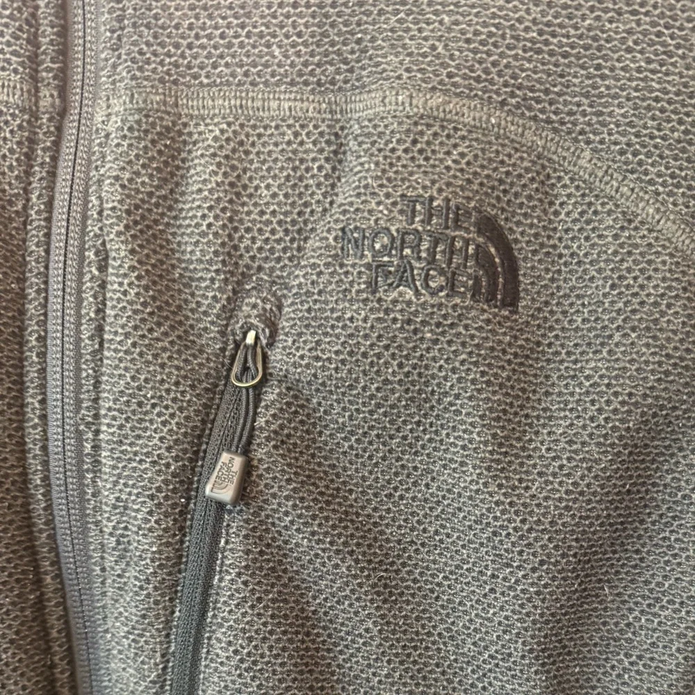 The North Face Full Zip Fleece Jacket Men’s Small Gray Textured Performance